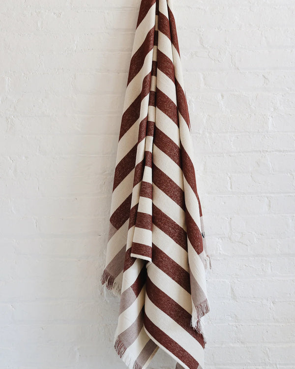 Plage Towel, Brown Stripe