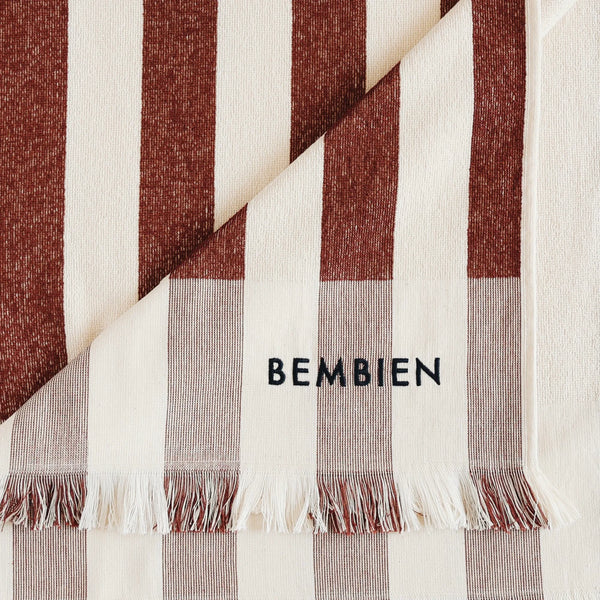Plage Towel, Brown Stripe