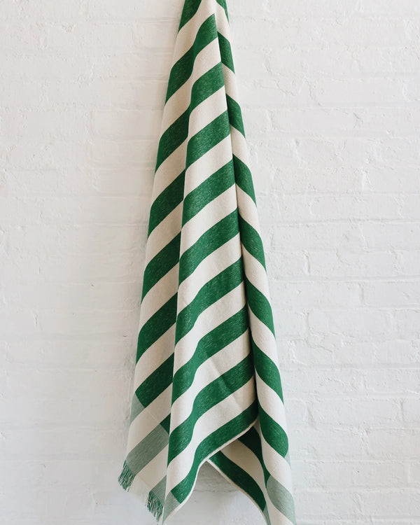 Plage Towel, Green Stripe