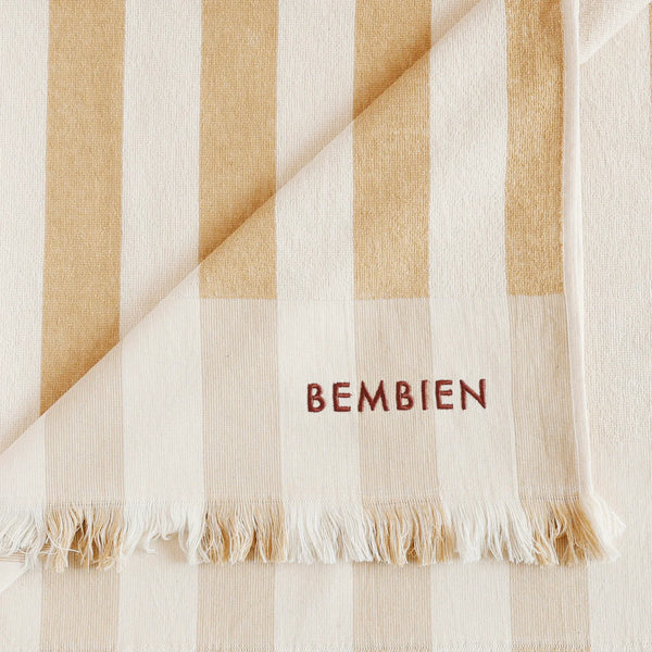 Plage Towel, Tan Stripe