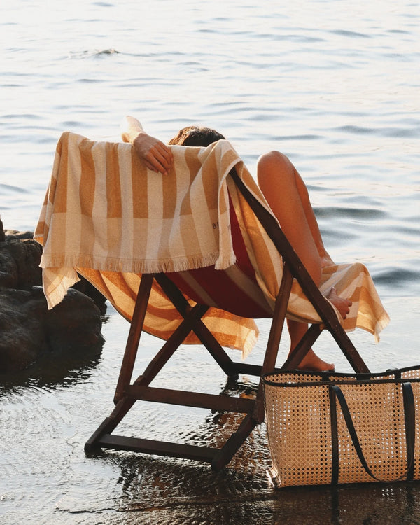 Plage Towel, Tan Stripe