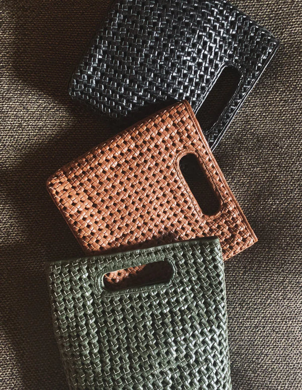 Nell Woven Leather, Black