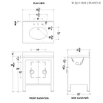 Blanche Bath Vanity, White, 30.5"W x 34.875"H x 21.625"D