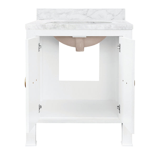 Blanche Bath Vanity, White, 30.5"W x 34.875"H x 21.625"D