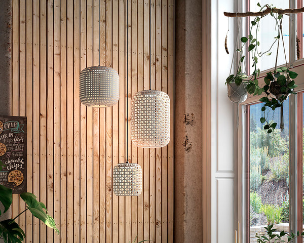 Nans 3-Set Outdoor Pendant Light, Beige Shade