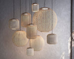 Nans Sphere 31.5" Outdoor Pendant, Beige Shade