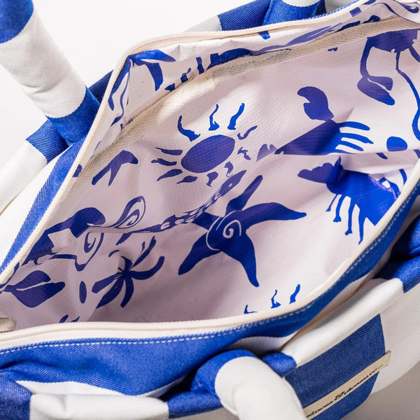The Cloud Cooler Tote Bag - Crew Mediterranean Blue Stripe