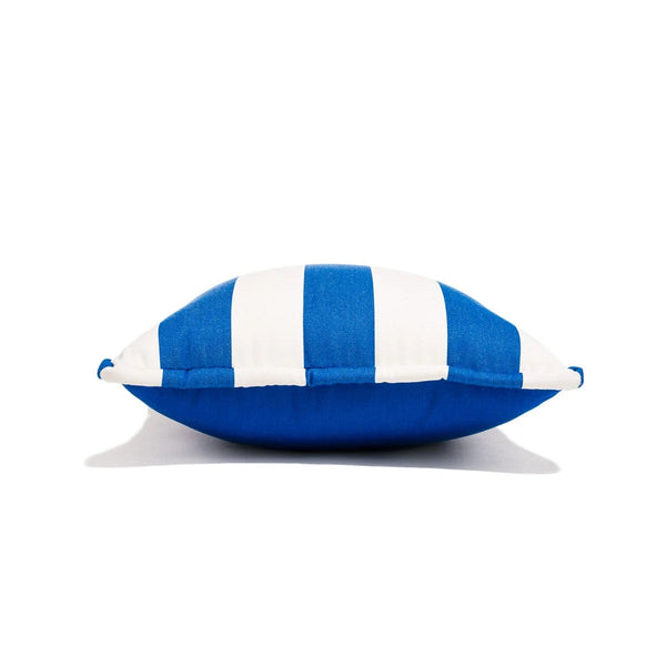The Small Square Throw Pillow - Crew Mediterranean Blue Stripe, 18" x 18"
