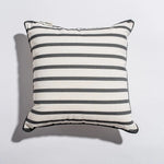 The Small Square Indoor / Outdoor Pillow, 18" x 18", Monaco Stripe Black