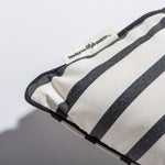 The Small Square Indoor / Outdoor Pillow, 18" x 18", Monaco Stripe Black