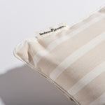 The Small Square Indoor / Outdoor Pillow, 18" x 18", Monaco Natural Stripe