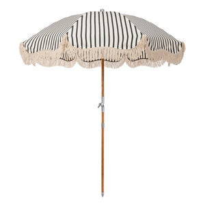 Premium Beach Umbrella, Monaco Black Stripe