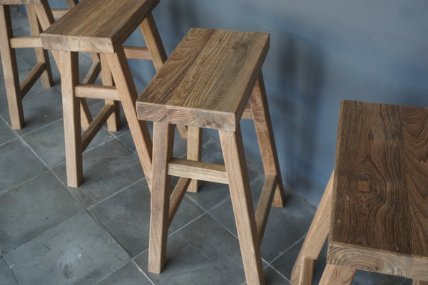 Reclaimed Teak Rectangular Counter Stool