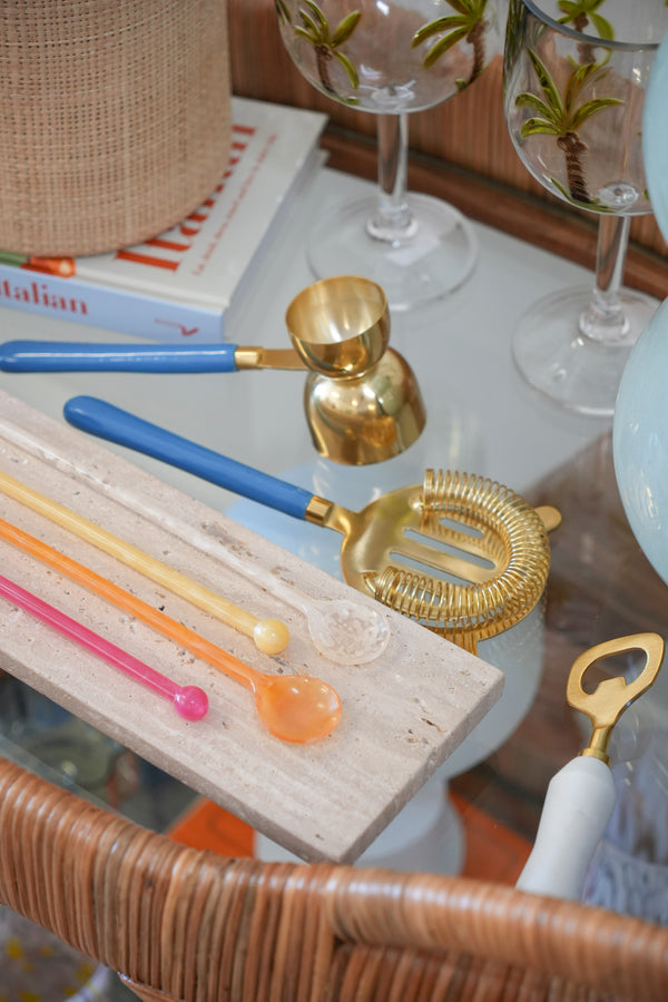 Bar Tools Set - Blue/Brass