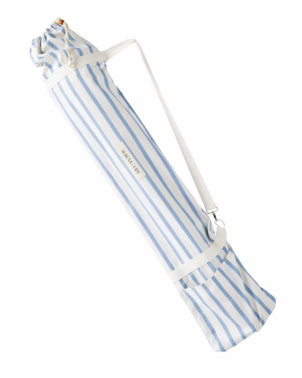 Tide Stripe Coastal Blue Beach Umbrella, 6' Dia