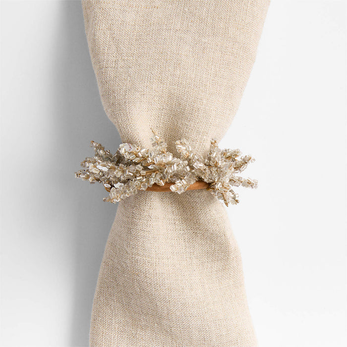 Beaded Silver and Gold Napkin Ring, Sold Individually