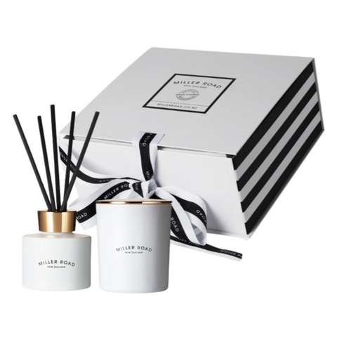 Miller Road Candle & Diffuser Gift Box, White, Available in 2 Scents