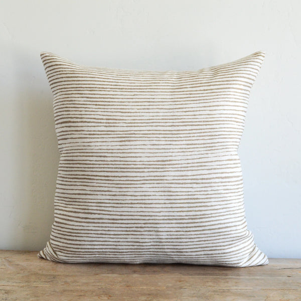 Waves Pillow, Bleached Oak, 22" x 22"