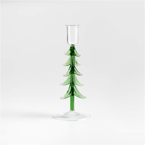 Borosilicate Glass Christmas Tree Taper Candle Holder, 2 Sizes, Sold Separately