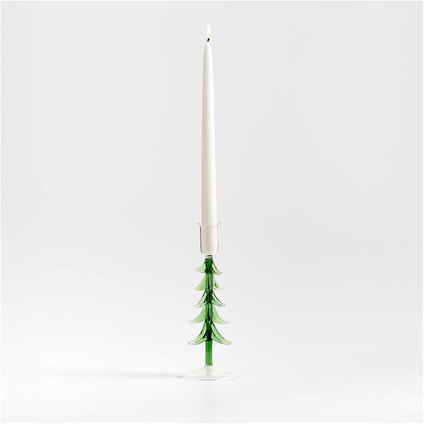 Borosilicate Glass Christmas Tree Taper Candle Holder, 2 Sizes, Sold Separately