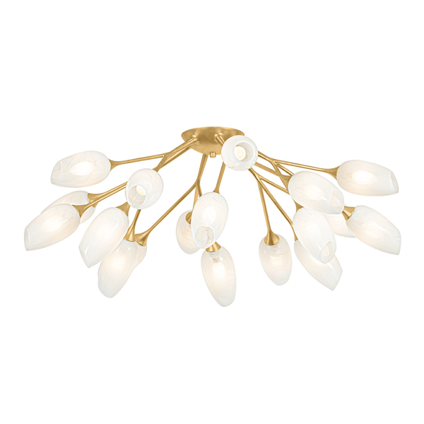Aldean Semi Flush Mount - Vintage Gold Leaf, 40"Dia
