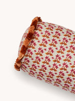 Petit Madeline Pink Linen Bolster, 24"W