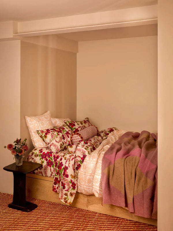 Petit Madeline Pink Linen Bolster, 24"W