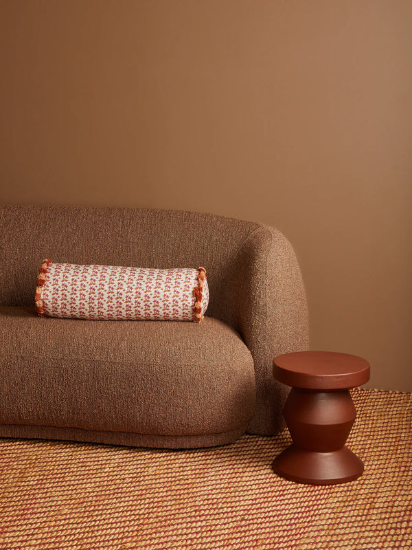 Petit Madeline Pink Linen Bolster, 24"W