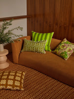 Martine Olive Lumbar Pillow, 16" x 24"