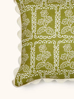 Martine Olive Lumbar Pillow, 16" x 24"