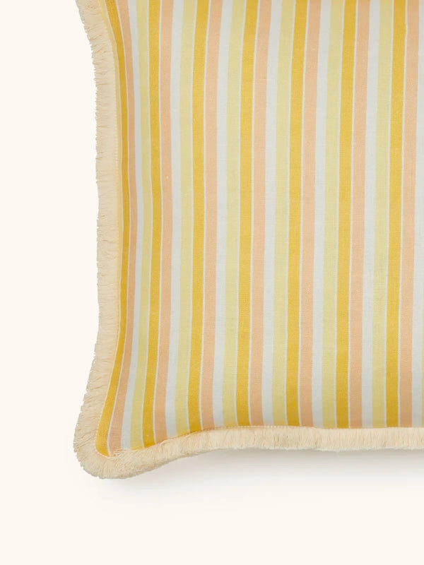 Garden Stripe Yellow Lumbar Pillow, 16" x 24"