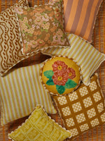 Garden Stripe Yellow Lumbar Pillow, 16" x 24"