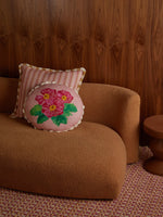 Garden Stripe Pink Pillow, 24" x 24"