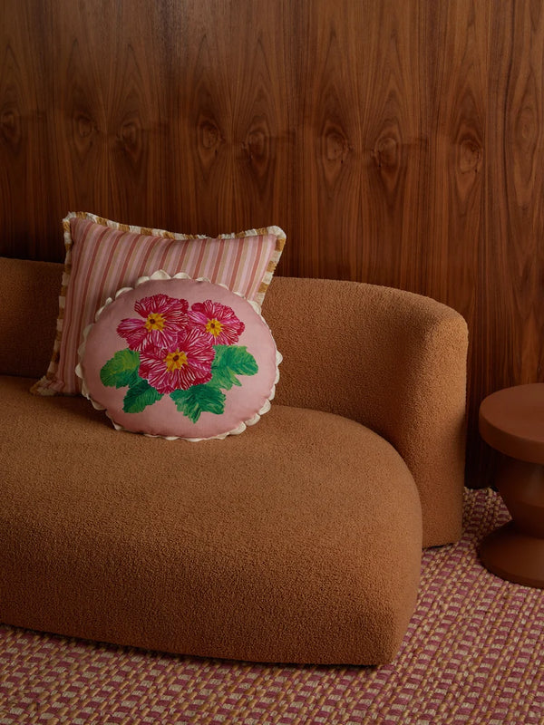 Garden Stripe Pink Pillow, 24" x 24"
