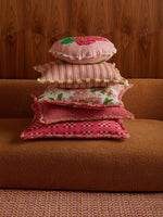 Garden Stripe Pink Pillow, 24" x 24"
