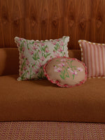 Garden Stripe Pink Pillow, 24" x 24"