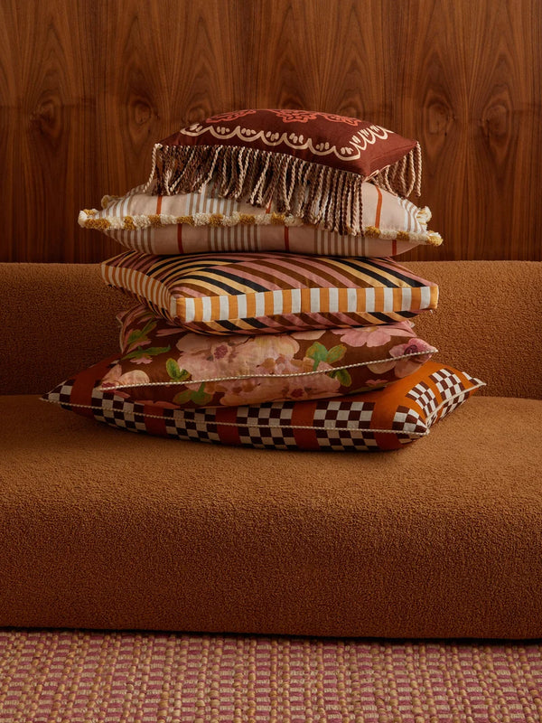 Lattice Tan Lumbar Pillow, 18" x 30"