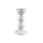Bobbin Candlestick - White, 5.5"H