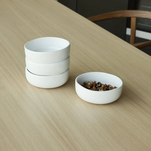 Speckled White Cereal Bowls, Set of 4