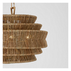 Antigua Drum 22" Chandelier - Antique Burnished Brass & Natural Abaca, Small