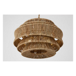 Antigua Drum 22" Chandelier - Antique Burnished Brass & Natural Abaca, Small