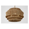 Antigua Drum 22" Chandelier - Antique Burnished Brass & Natural Abaca, Small