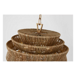 Antigua Drum 22" Chandelier - Antique Burnished Brass & Natural Abaca, Small