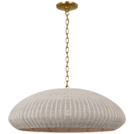 Kokomo 32" Wide Pendant, Antique Burnished Brass/Chalk Wicker