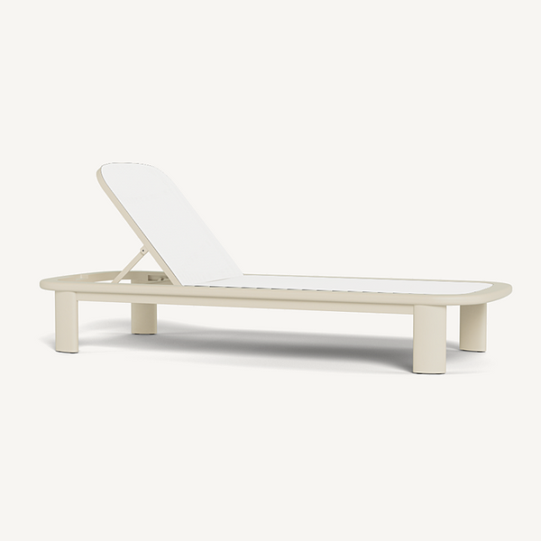 Chloe Chaise - Aluminum Bone/Batyline White