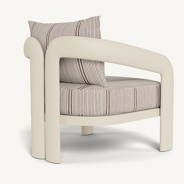 Chloe Lounge Chair - Aluminum Bone / Bateau Cocoon, 31.5"W