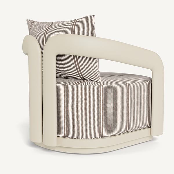 Chloe Swivel Lounge Chair - Aluminum Bone / Bateau Cocoon, 31.5"W