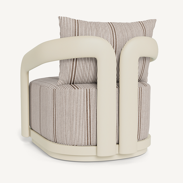 Chloe Swivel Lounge Chair - Aluminum Bone / Bateau Cocoon, 31.5"W