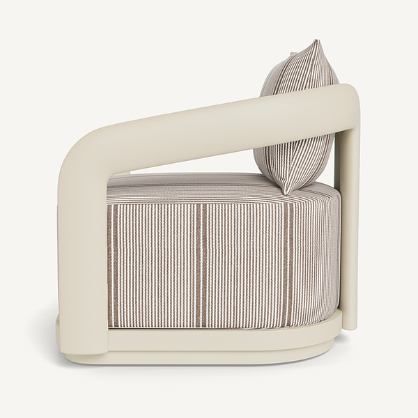 Chloe Swivel Lounge Chair - Aluminum Bone / Bateau Cocoon, 31.5"W