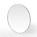 Bellvue Round Mirror, Shiny Steel, 47.25"